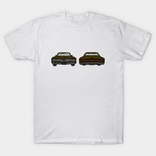 front and back classic muscle car vintage illustration T-Shirt